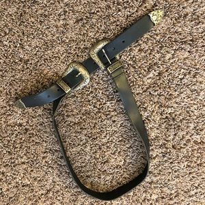 Western leather belt buckle, size: large